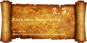 Kazsimir Henrietta névjegykártya